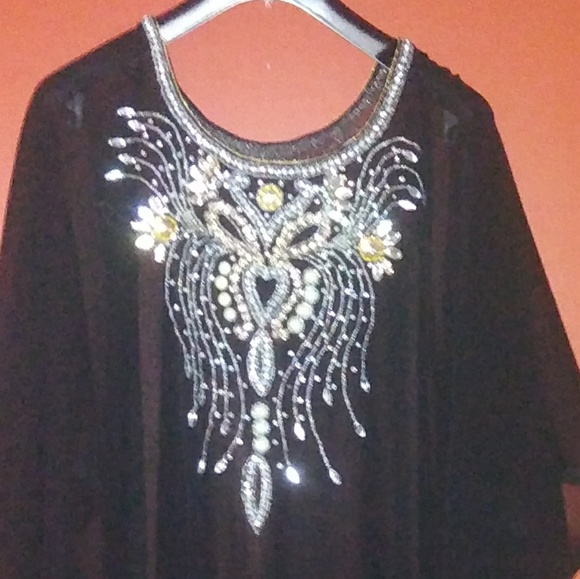 Black Bling Tall Girl Swim Coverup - Picture 2 of 3